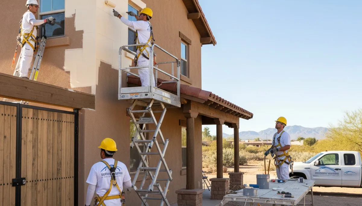 El Paso, TX painting contractors applying professional interior and exterior paint services